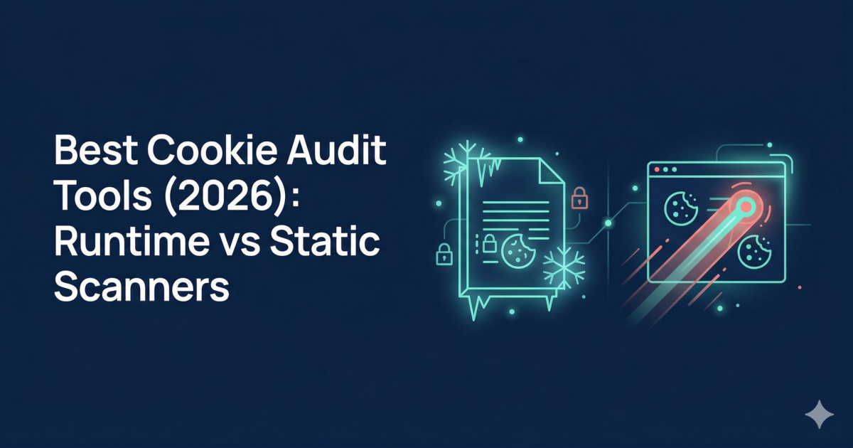 Cookie audit tool dashboard showing pre-consent tracking violations