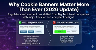 A compliant vs non-compliant cookie banner comparison