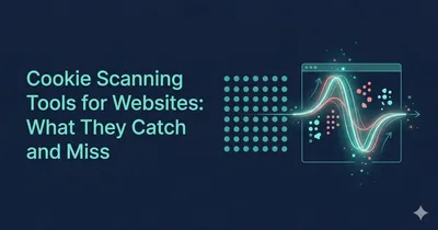Cookie scanning tool showing detected trackers and compliance gaps